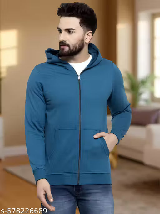 Premium Zip-Front Hooded Sweatshirt for Men | Soft Cotton Blend | Trendy Winter Wear | Full Sleeve Casual Hoodie for Boys & Men