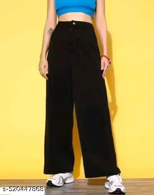 Straight fit black jeans for women and girls