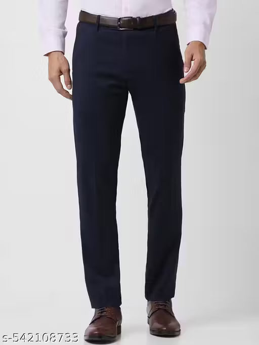 Q AND K Classic Fit Formal Trousers - Dark Blue