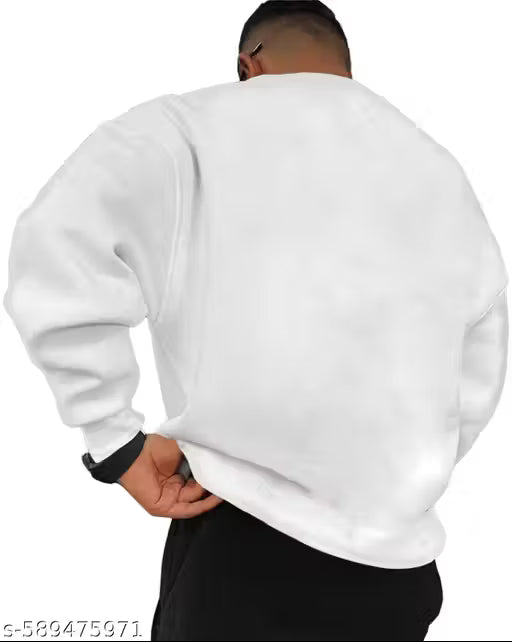 GESPO Men's Fleece Fabric Oversized Sweatshirt || Mens Round Neck Sweatshirt || Printed Sweatshirt