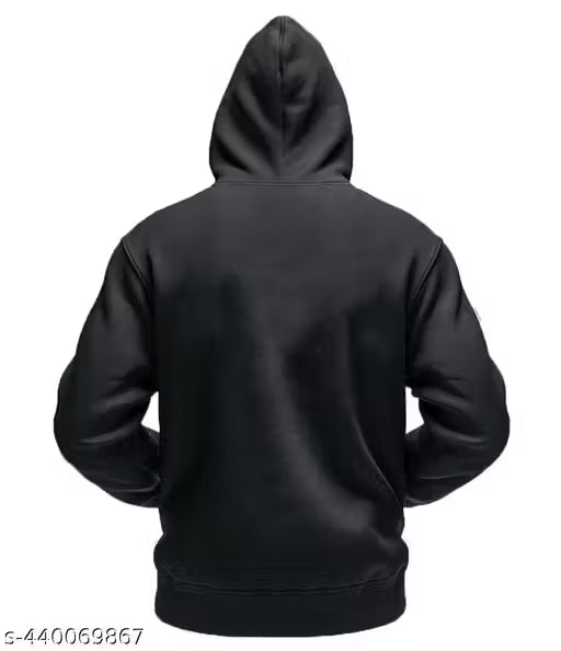 Black Zipper Hoodie Fleece with Kangaroo Pocket 250 GSM