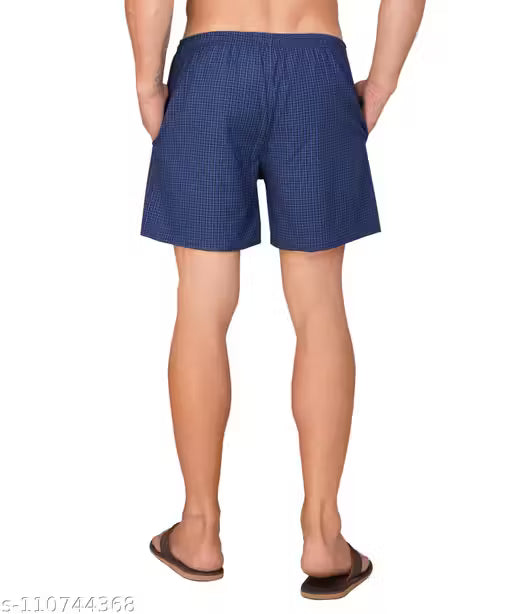 Mens Shorts / Boxer Shorts Cotton Checks Side Pockets 0102 (Pack of 2)
