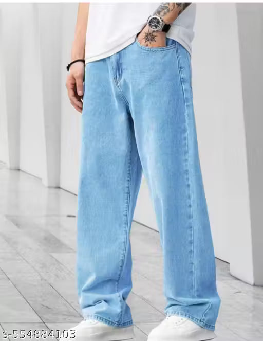 Men's Solid Fashionable Trendy Denim Jeans