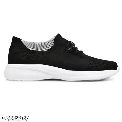 LUVLEO Latest Trendy New Men's Lightweight Breathable Lace Up Casual Sport Shoes Sneakers Black Sports Shoes, Walking Shoes, Running Shoes