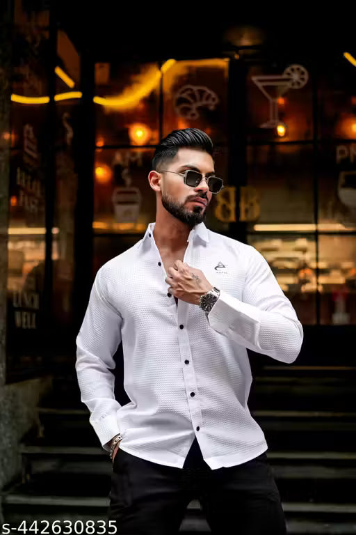 WAFFLE TEXTURE LONG SLEEVE SHIRT