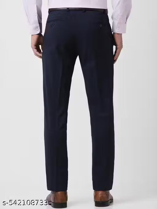 Q AND K Classic Fit Formal Trousers - Dark Blue