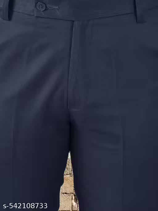 Q AND K Classic Fit Formal Trousers - Dark Blue