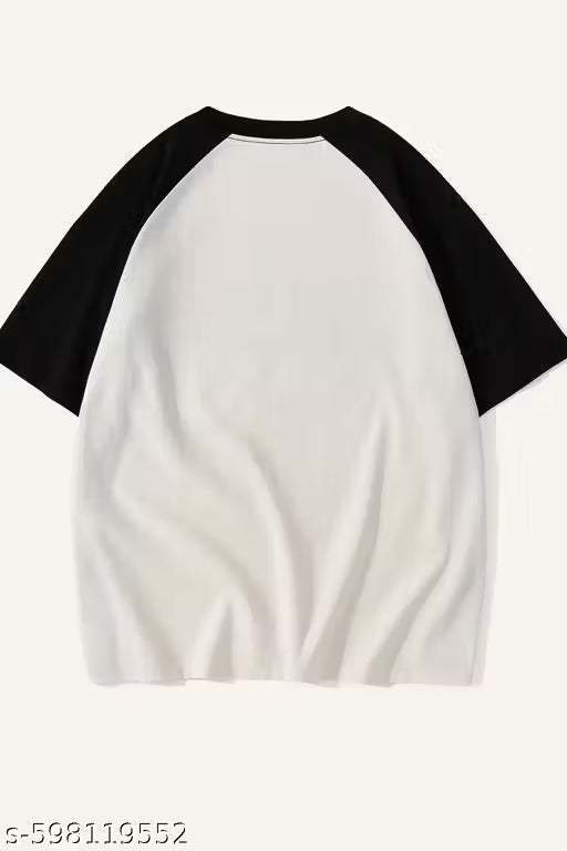 BLACK_Los_angeles_White_RAGLAN HALFSLEEVE_