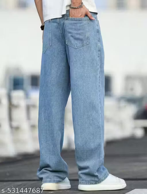 BAGGY MENS WEAR ice blue WIDELEG DENIM JEANS