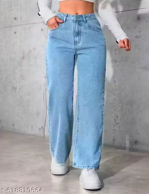 STRAIGHT FIT FADED JEANS , GIRLS AND WOMEN