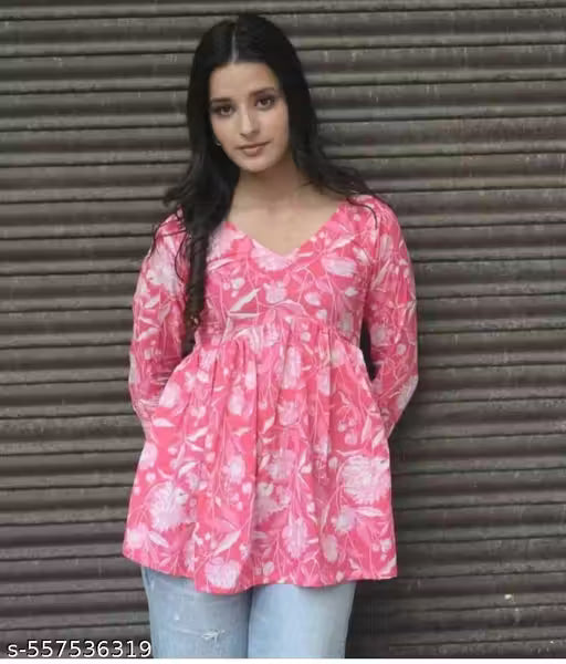 Trending Cotton Colorful Peplam Top for Women. women top kurti short kurti printed kurti bandhani kurti sleeveless kurti causal kurti dailywear kurti pink kurti long sleeve kurti