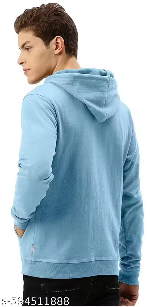 Men Solid Hooded Sweatshirt