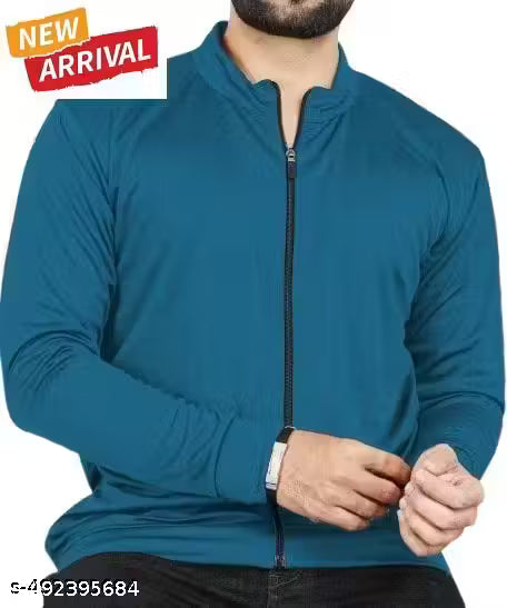 Full Sleeve Polyester Full Zip with Pocket Solid Men's Sports Track Standard Length Jacket ₹321 onwards