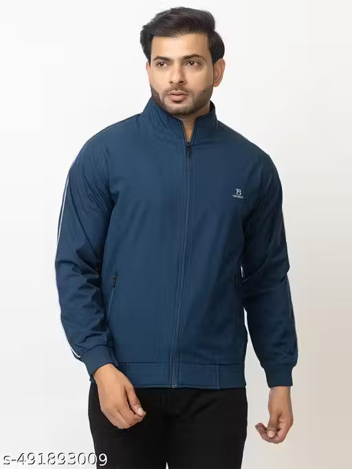 TWEUNBOY Casual Winter Wear Zippered Combo Jackets For Men || Men's Solid Wind Cheater Jacket With Zipper || Ribbed Waist And Ribbed Wrist Cuffs For Perfect Fit || Casual And Sports Jacket ( Pack of 2 )