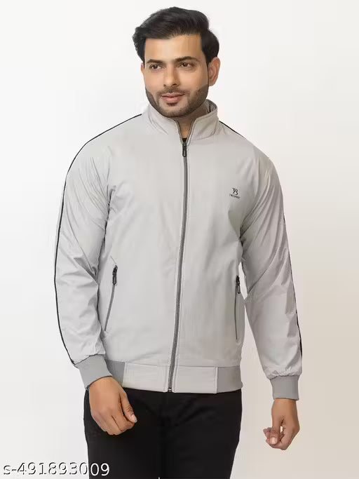 TWEUNBOY Casual Winter Wear Zippered Combo Jackets For Men || Men's Solid Wind Cheater Jacket With Zipper || Ribbed Waist And Ribbed Wrist Cuffs For Perfect Fit || Casual And Sports Jacket ( Pack of 2 )