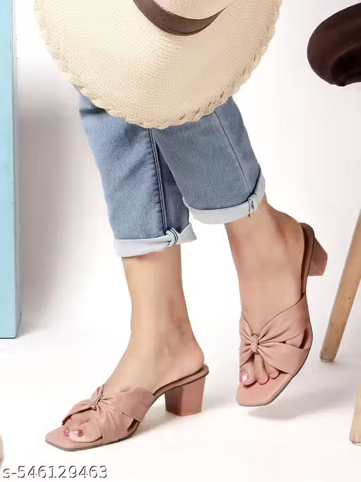 Women's Stylish Block Heels Sandal And Slipper For College Girls