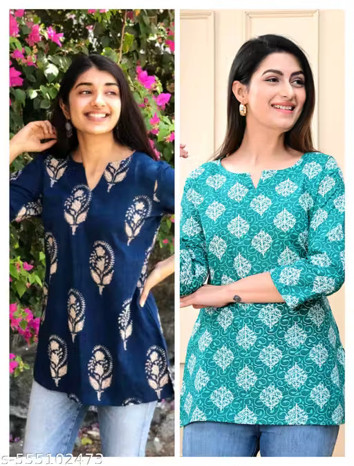 "Short Kurti for Woman and Girls | Trending Kurti | Daily Wear Kurti for Woman and Girls | Best Selling Kurti | Blue and Green Kurti | Pure Cotton Kurti | Best Kurti Combo | Best Kurti in 2025"
