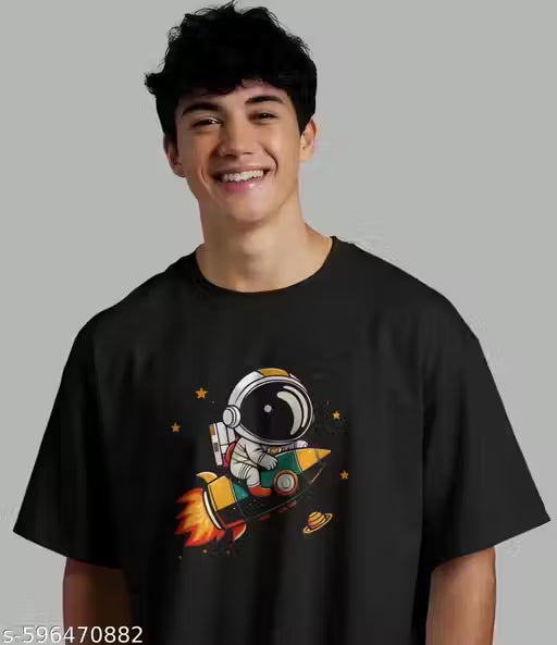 Men Cotton Blend Oversized T-Shirt | Graphic Printed T-Shirt | Trendy Relaxed Fit Casual Wear