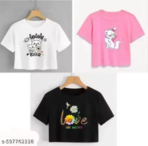 STYLISH FASHIONABLE CROP TOP WITH HALF SLEEVE