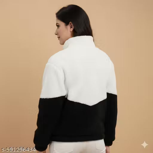 Women's Fleece Zip-Up Jacket with Heart Patch