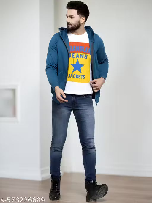 Premium Zip-Front Hooded Sweatshirt for Men | Soft Cotton Blend | Trendy Winter Wear | Full Sleeve Casual Hoodie for Boys & Men