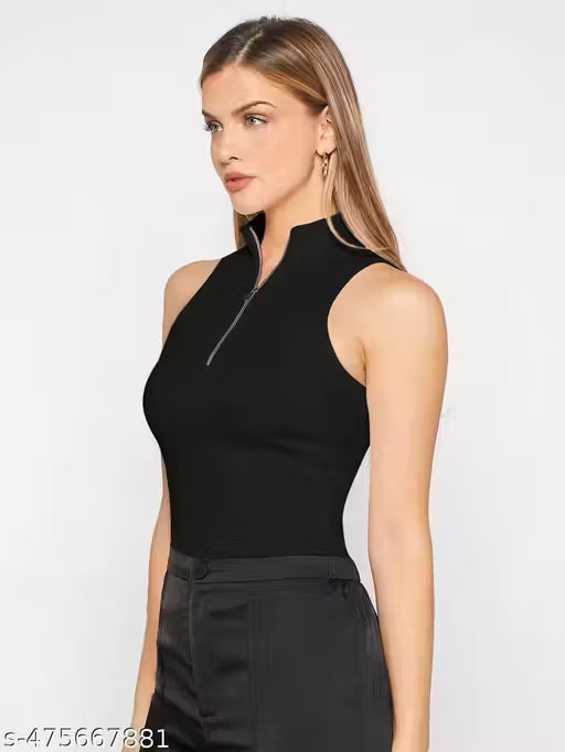 Trendystore Half Zip Mock Neck Tank Top Workwear