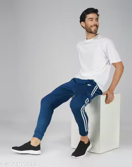 Men's Lycra Stretchable Cargo Style Joggers Track Pant Lower /Mens sports trackpent