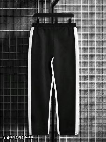 NASA BLACK AND GREY COTTON BLEND TRACKPANT