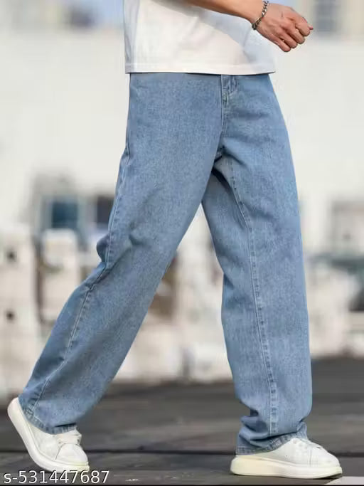 BAGGY MENS WEAR ice blue WIDELEG DENIM JEANS