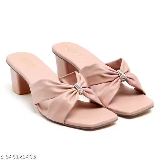 Women's Stylish Block Heels Sandal And Slipper For College Girls
