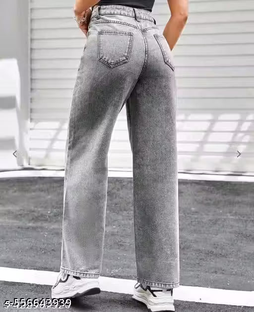 LIGHT GREY FADED LOOK WOMEN JEANS