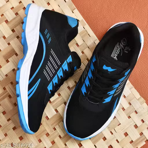 Blue Solid Men Running Sport Shoes for Men