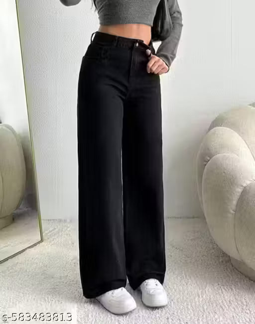 BLACK STRAIGHT FIT JEANS