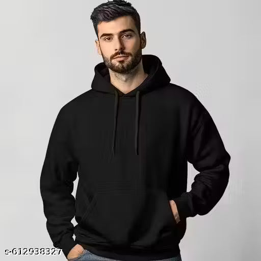 Stylish Black Hoodie for Men | Premium Hooded Sweatshirt | Winter Wear for Men | Trendy Casual Pullover