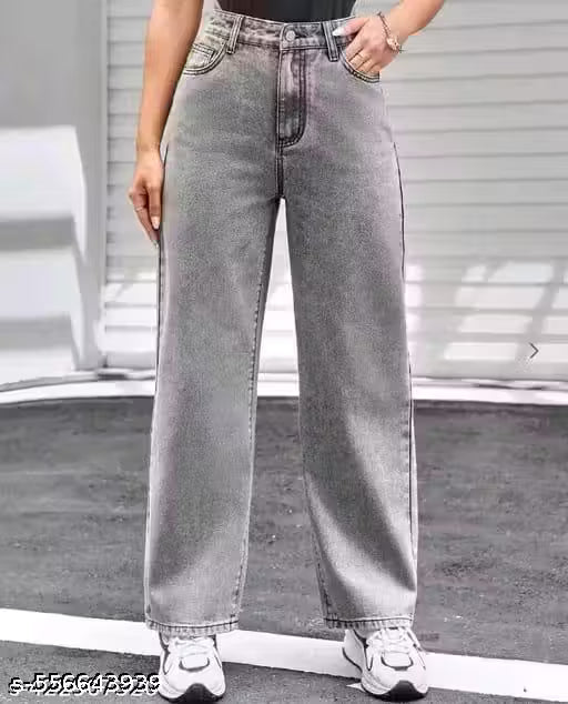 LIGHT GREY FADED LOOK WOMEN JEANS