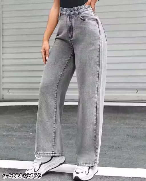 LIGHT GREY FADED LOOK WOMEN JEANS