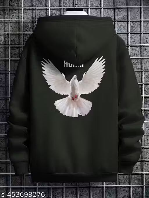 Stylish Printed Fur Hoodie for Men | Winter Wear Hooded Sweatshirt | Cozy Hoodies for Men