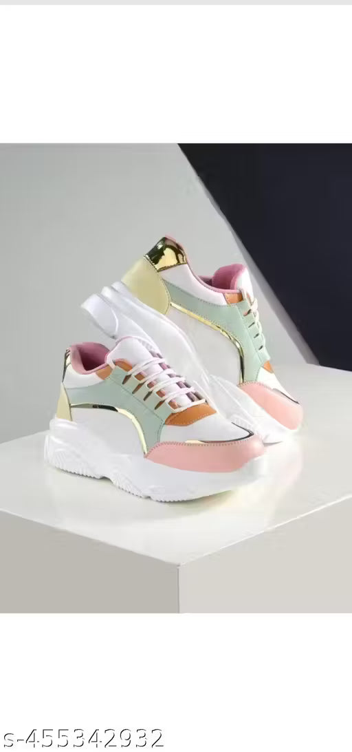 New golden women sneakers