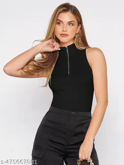 Trendystore Half Zip Mock Neck Tank Top Workwear