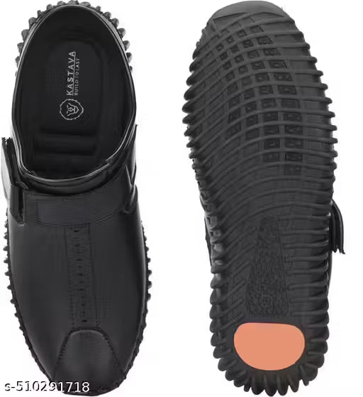 Half Sandals, Black Slip-On Open Shoe Casuals For Men