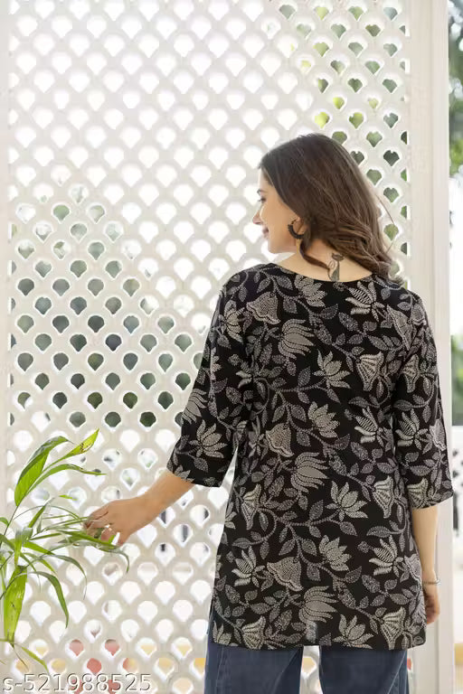 Dressar Women Printed Viscose Rayon Straight Kurta || Women Floral Print Viscose Rayon Straight Kurta ||Women Floral Print Viscose Rayon Short Kurta