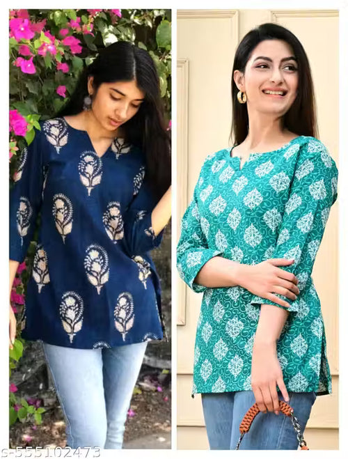 "Short Kurti for Woman and Girls | Trending Kurti | Daily Wear Kurti for Woman and Girls | Best Selling Kurti | Blue and Green Kurti | Pure Cotton Kurti | Best Kurti Combo | Best Kurti in 2025"