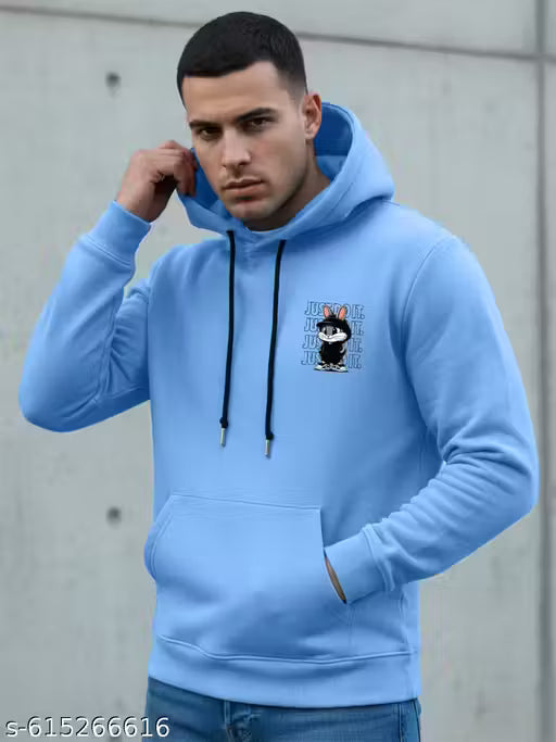 KANHUZZZ Fleece Regular Fit Hooded Sweatshirt Back Graphic Printed Winter Hoodies for Men