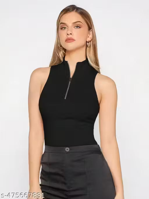 Trendystore Half Zip Mock Neck Tank Top Workwear