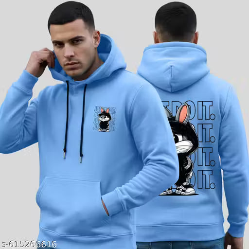 KANHUZZZ Fleece Regular Fit Hooded Sweatshirt Back Graphic Printed Winter Hoodies for Men