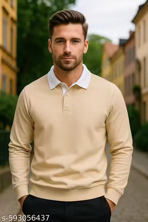 ✓ Winter Men’s Polo Neck Sweatshirt – Stylish, Warm & Everyday Wear