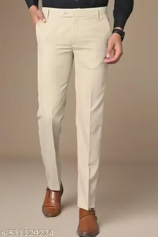 FORMAL TROUSERS FOR MEN || OFFICE PANTS FOR MEN || CREAM PANTS FOR MEN.