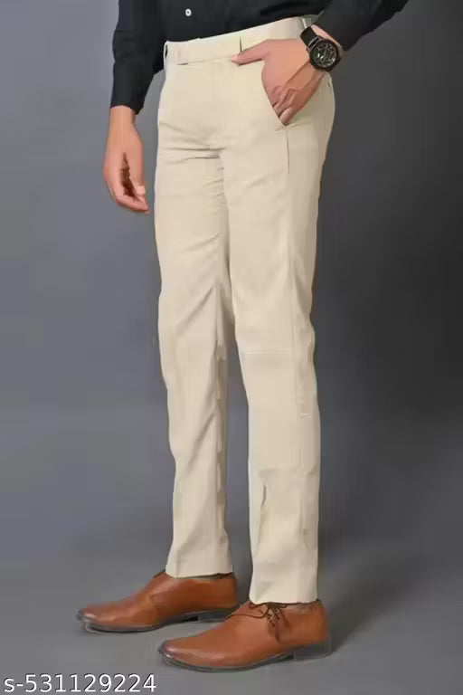 FORMAL TROUSERS FOR MEN || OFFICE PANTS FOR MEN || CREAM PANTS FOR MEN.