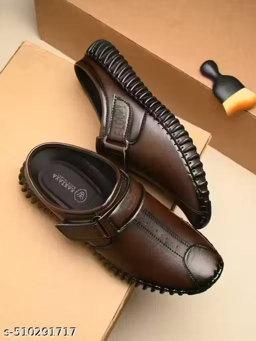Half Sandals, Brown Slip-On Open Shoe Casuals For Men
