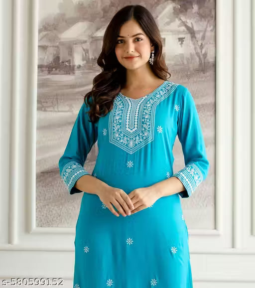 Embroidered New Stylish Kurta | Women kurta | Kurta for women | women For Kurta | Designer kurta set | Party wear kurta set | Rayon kurta for Women | Viscose Rayon Embroidered kurta